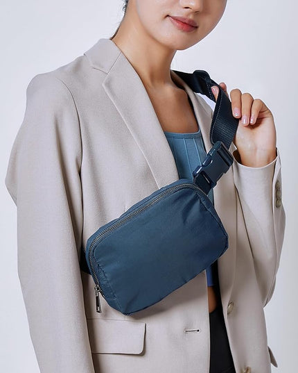 YOSHUYUKI Mini Crossbody Belt Bag - Waterproof Fanny Pack for Women, Fashionable Running Belt Pouch in Navy Blue