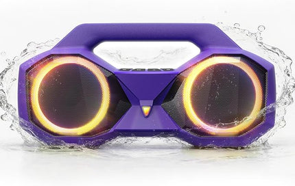 OZJ Bluetooth Speaker 80W(Peak) Loud with Bass, 20H Playtime, IPX7 Waterproof, RGB Lights, TWS, Large Portable Wireless Speakers for Outdoor, Home, Party, Pool, Beach, Tailgating, Gym, Work (Purple)