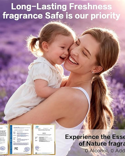 Car Air Freshener Refill for Men & Women 6.09 FL OZ /180ML-9 Month Lavender Scent Essential Oil Perfume, Essential Oil Made of Natural Plant Extracts, Compatible with Car Diffusers for Home/Office