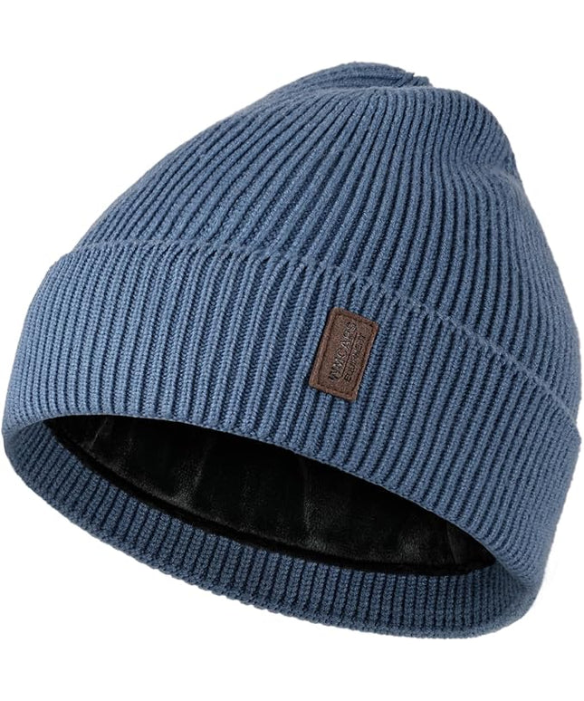 Wmcaps Winter Beanie for Men Women, Fleece Lined Beanie Soft Warm Knit Hat Ski Stocking Cuffed Cap