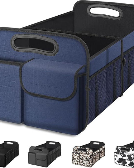 Femuar Car Trunk Organizer, Collapsible, Waterproof, Non-Slip, Blue, 52L, 5 Compartments, Rectangular, Portable, Practical/Functional