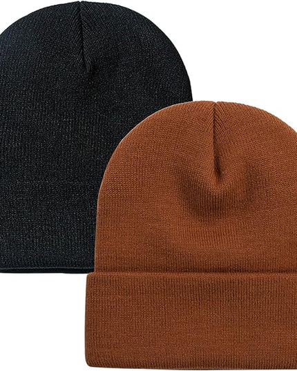 ZOORON 1&2 Pack Beanie for Men Women Slouchy Beanie Hats Winter Knit Caps Soft Ski Hat Unisex
