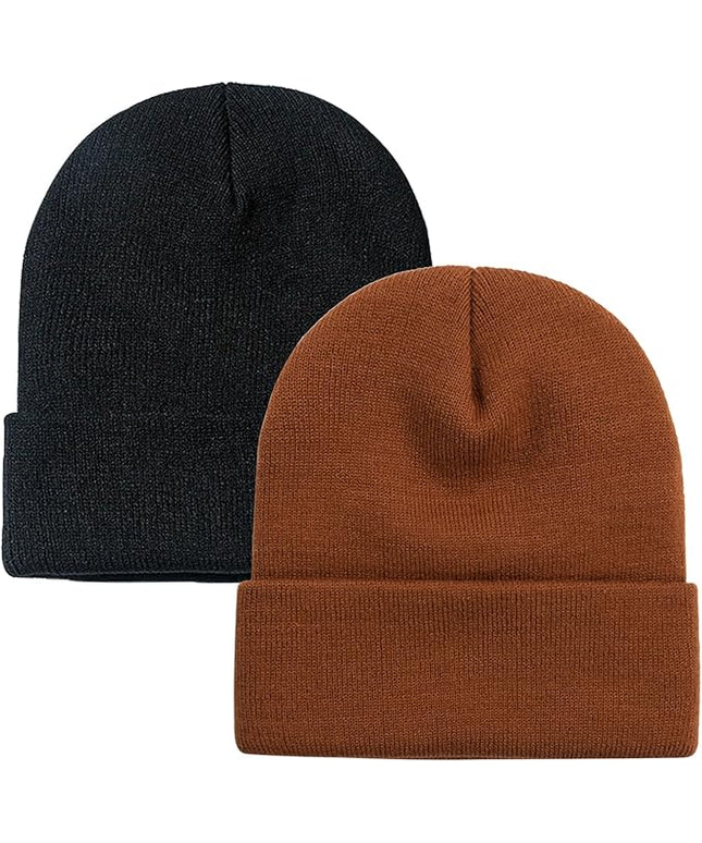 ZOORON 1&2 Pack Beanie for Men Women Slouchy Beanie Hats Winter Knit Caps Soft Ski Hat Unisex