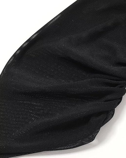 Hazhlko Women's Super Long Stretchy Ruched Mesh Tulle Sheer Gloves Costume Opera Party 1920's Dance Gloves