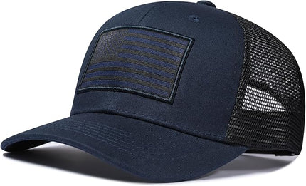 AURR American Flag Trucker Hat, Patriotic Baseball Cap for Men & Women, Breathable Mesh Adjustable Snapback, USA Flag Patch