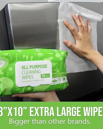Air Jungles Car Interior Cleaning Wipes Set 210 Count, XL 8" x 10" Wipe for Car Leather Seat, Windshield Window Mirror Cleaning, Steering Wheel & Vinyl Cleaning, Multi-Purpose Wipes