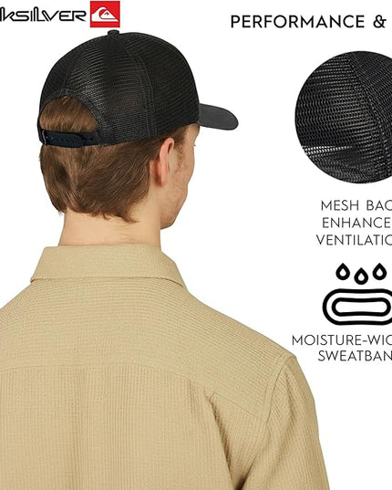 Quiksilver Men's Premium Cotton Adjustable Snap Back Logo Baseball Cap