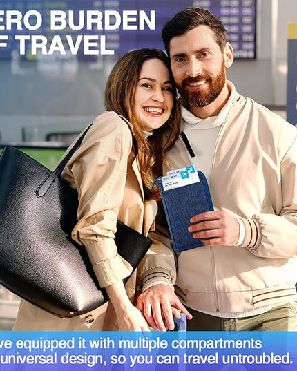 Passport Holder for Travel, Women Rfid Blocking Passport Wallet, Travel Essentials Premium Wallets, Waterproof Passport Holders Bag for Men Traveling, Travel Document Organizer Credit Cards Case
