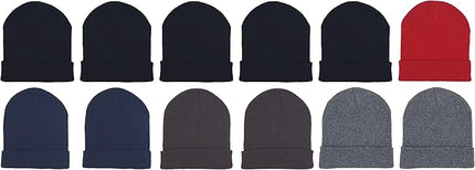 48 Pack Kids Winter Beanies, Warm Cold Weather Hats for Boys Girls Children, School Outdoors, Bulk
