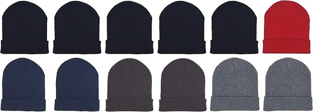 48x Winter Beanies & Gloves Combo Pack, Bulk Pack for Men Women, Warm Cozy Gift