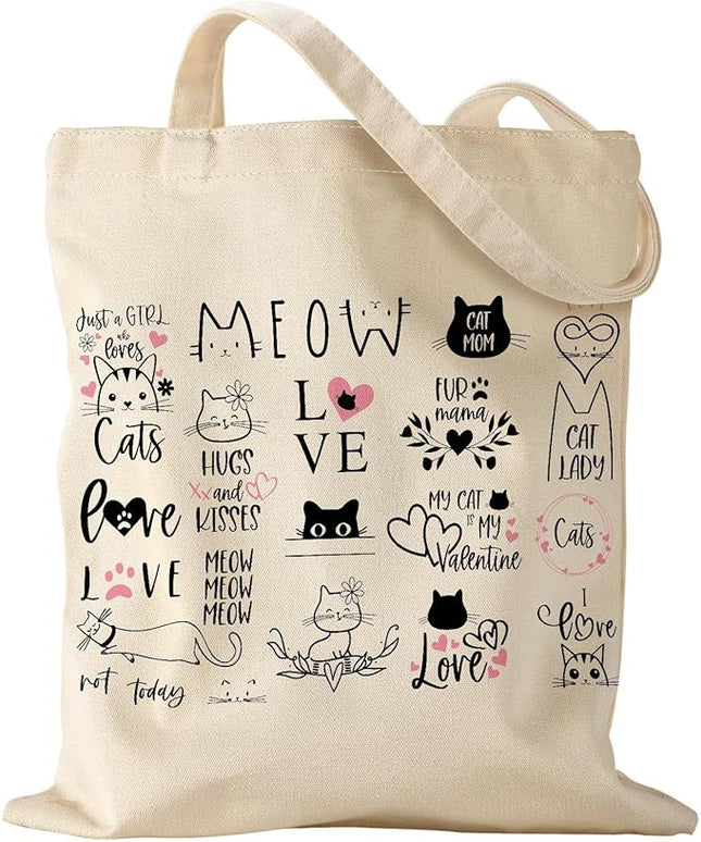 Aesthetic Canvas Tote Bag - Reusable Shoulder Tote Bag for Women Lady Casual Vacation, Shopping, Work, Gym