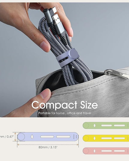 40Pcs Nearockle Reusable Cable Ties, Adjustable Silicone Cord Organizer Small Zip Ties for Charging Cords Earphone Computer Wire, Office Desk Cable Management Travel Accessories(4 Colors)