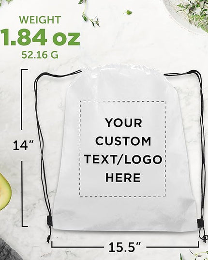 DISCOUNT PROMOS Custom Non-Woven Drawstring Backpacks Set of 10/50/100, Personalized Bulk Pack