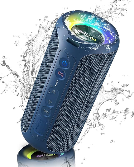 Ortizan Bluetooth Speaker, IPX7 Waterproof, Portable Speakers with HD Sound, Deep Bass, RGB Lights (Notice: X8 Pro Navy and X8 Pro Blue Cannot be paired via TWS Due to Different Bluetooth Versions)