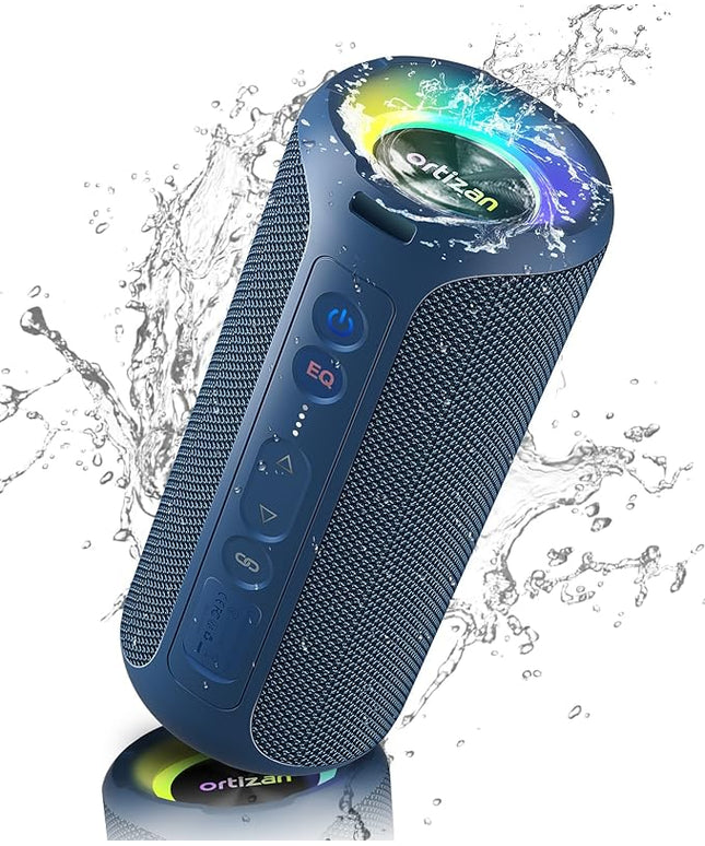 Ortizan Bluetooth Speaker, IPX7 Waterproof, Portable Speakers with HD Sound, Deep Bass, RGB Lights (Notice: X8 Pro Navy and X8 Pro Blue Cannot be paired via TWS Due to Different Bluetooth Versions)
