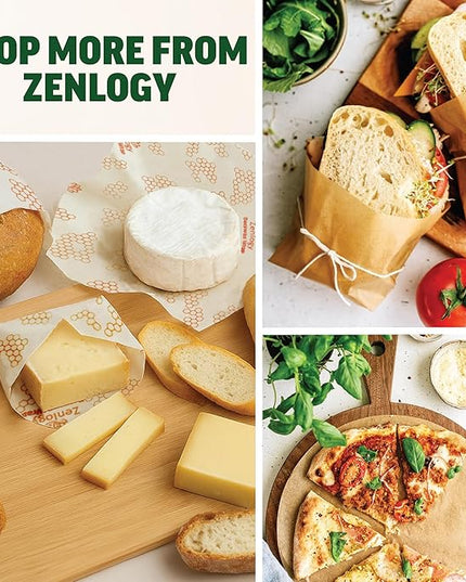 Zenlogy Compostable Sandwich Bag (7" x 7"), Resealable Food Storage Bags, Biodegradable & Freezer Safe Baggies, Organic Eco-Friendly Storage Container, 100 Pack