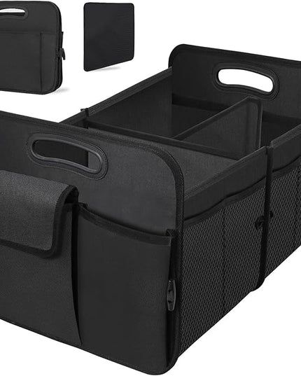 Trunk Organizer, Collapsible Waterproof Multi-Functional car Trunk Grocery Organizer Storage for SUVs & Sedans, Car Accessories for Women/Men, 3 Compartments