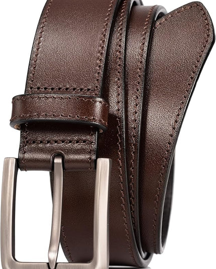 WOLFANT Men's 35mm Dress Casual Belt,100% Italian Full Grain Real Solid Leather
