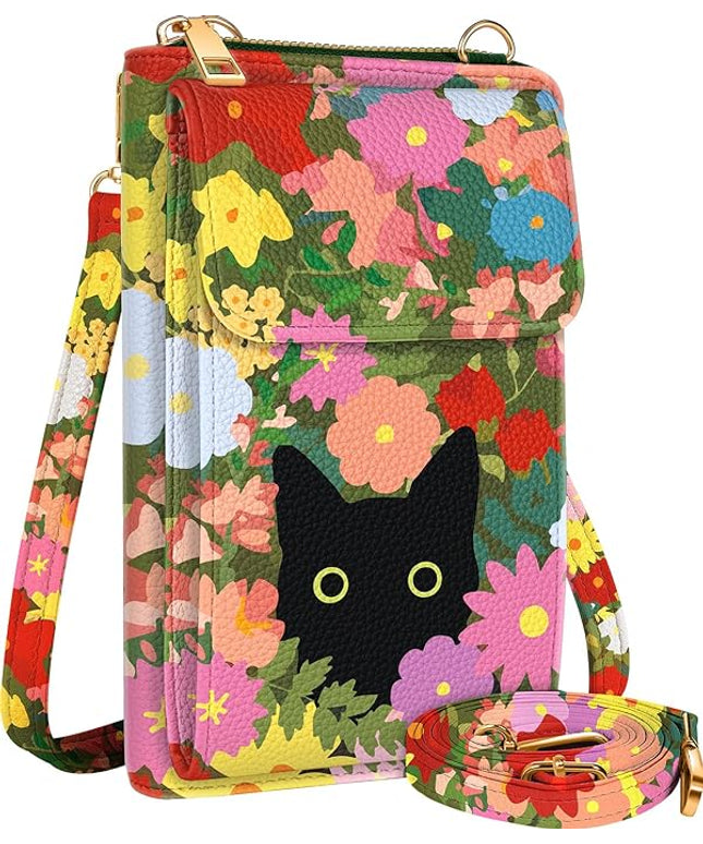 Cute Small Crossbody Purse Cell Phone Bags for Women - Leather Cellphone Wallet Purse with Shoulder Strap