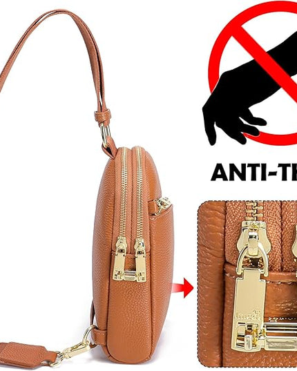 INICAT RFID Blocking Sling Bag Anti Theft Crossbody Bags Women Valentine's Day Gifts Travel Purses Vegan Leather