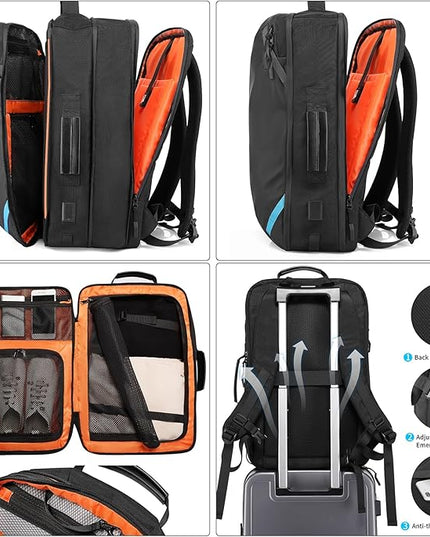 Travel Carry on Backpack, Extra Large Expandable 45L Backpack for Flight approved, 17.3" Laptop with USB Charging Port Backpacks, Water Resistant Computer Business Backpack for Men & Women