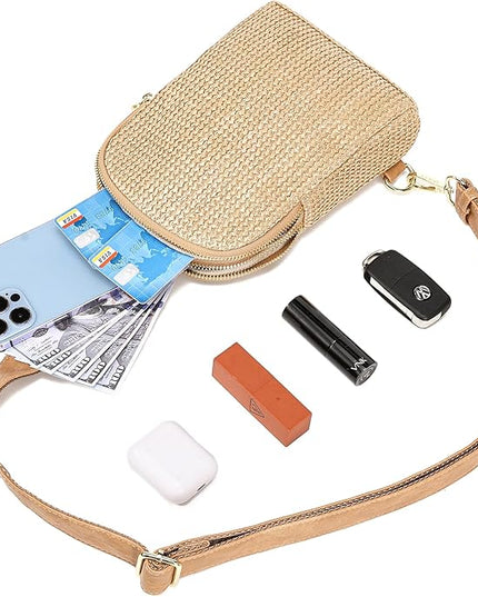 INICAT Faux Straw Crossbody Bags Beach Gifts Valentines Day Her Cruise Ship Essentials Women Summer Small Sling Purses