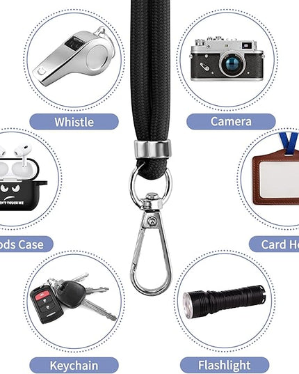 CACOE Cell Phone Lanyard 2 Pcs-1 Pcs Adjustable Neck Strap,1 Pcs Wrist Strap, 2 Pcs Pads, Universal Crossbody, Multifuctional Compatible with Most Smartphones(Black)