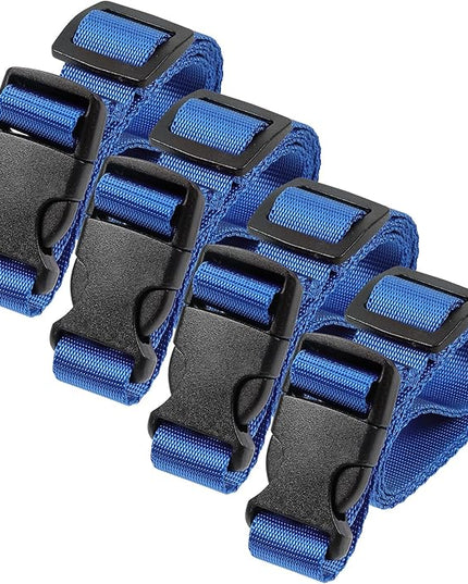 Vigorport Utility Straps Quick Release Nylon Backpack Accessory Bag Strap,Adjustable for Hiking,Travel,Outdoor Sports-4 Pack (Blue, 0.75" W-40 L)