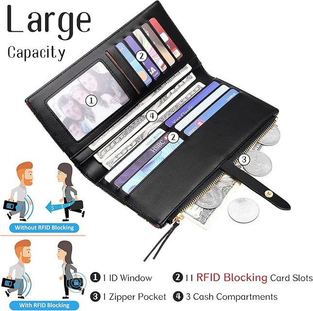 KUKOO Small Crossbody Bag Cell Phone Purse Wallet with Credit Card Slots for Women