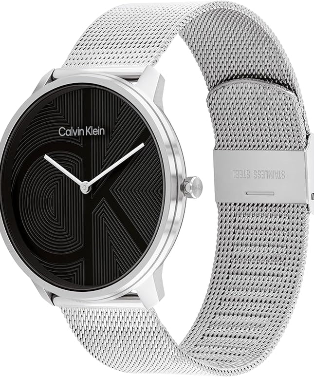 Calvin Klein Women's CK Iconic - 35mm 2H Quartz Watch - Stainless Steel Mesh Bracelet - Water Resistance 30 Meters – Premium Fashion Timepiece for Everyday Style - Gift for Her