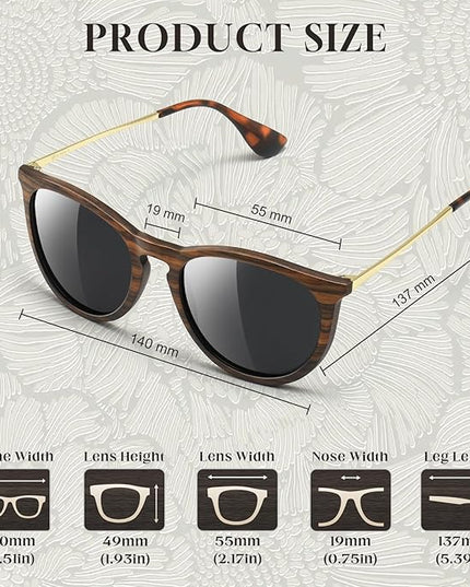 SUNGAIT Premium Vintage Round Sunglasses for Women Men Classic Retro Trendy Style