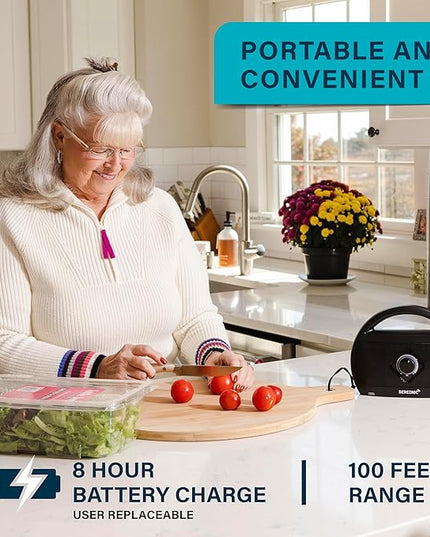 Portable Wireless TV Speakers - Ideal for TV Watching Without The Blaring Volume - Wireless Speakers Designed for Hard of Hearing, Elderly, and Seniors
