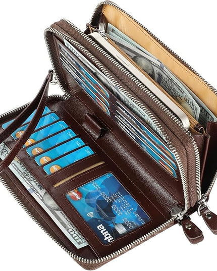 Lavemi Small Compact Women Wallet RFID Blocking Genuine Leather Bifold Purse with ID Windows