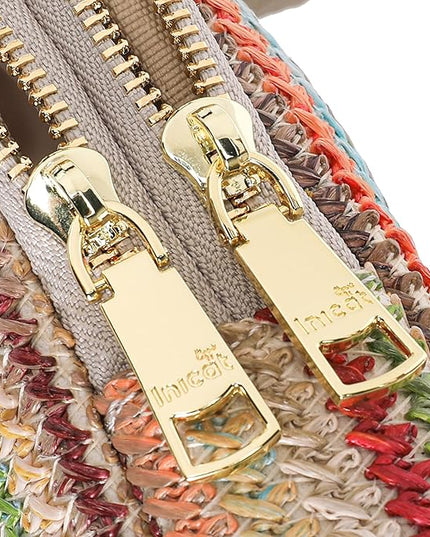 INICAT Faux Straw Crossbody Bags Beach Gifts Valentines Day Her Cruise Ship Essentials Women Summer Small Sling Purses