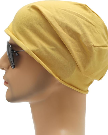 ZLYC Cotton Thin Slouchy Beanie Hat for Men Women Fashion Soft Stretch Knit Skull Cap