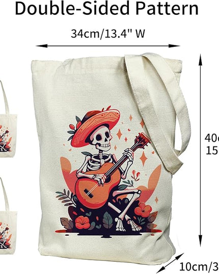 Tote Bag for Women, Reusable Zippered Canvas Bag with Handles Pocket Thick Canvas, for Grocery Shopping Beach Gift