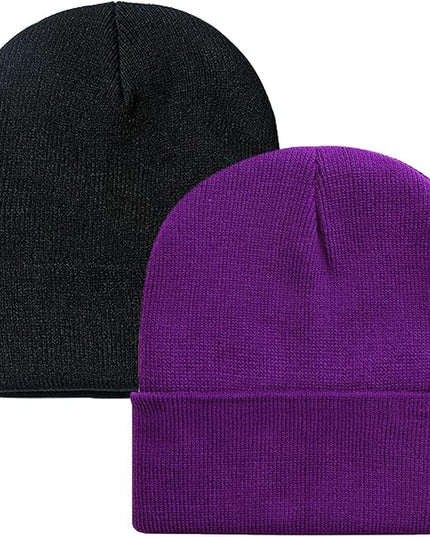 ZOORON 1&2 Pack Beanie for Men Women Slouchy Beanie Hats Winter Knit Caps Soft Ski Hat Unisex