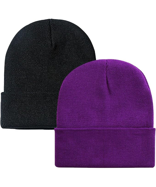ZOORON 1&2 Pack Beanie for Men Women Slouchy Beanie Hats Winter Knit Caps Soft Ski Hat Unisex
