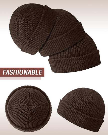 Zhanmai 12 Pack Small Winter Beanie Hats Bulk Warm Knitted Cuffed Skull Cap for Men Women