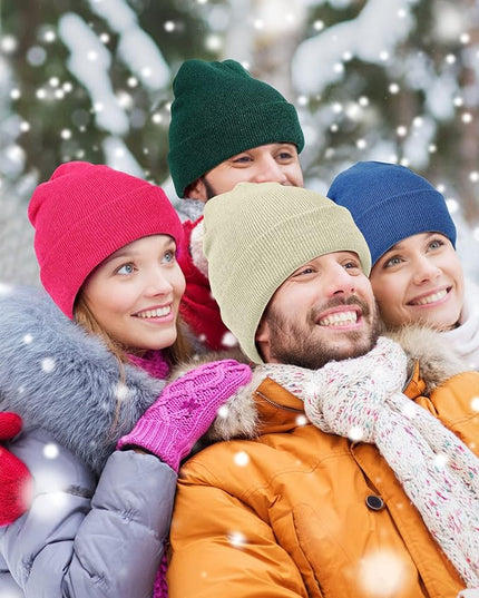 Jecery 80 Pack Winter Beanies Hats Bulk for Homeless Unisex Cold Weather Stretch Caps Warm Knitted Cuffed Hats for Women Men