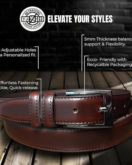 Marino’s Premium Belt Men, Genuine Leather Dress Belt for Men, Casual Mens Belt in Gift Box