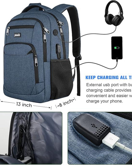 Paude Backpack School, Laptop, Bookbag for Teen Boys 15.6 Inch College, Business, Work, Travel (Blue, 15.6 inch)