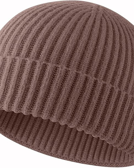 ROYBENS Swag Wool Knit Cuff Short Fisherman Beanie for Men Women, Winter Warm Hats
