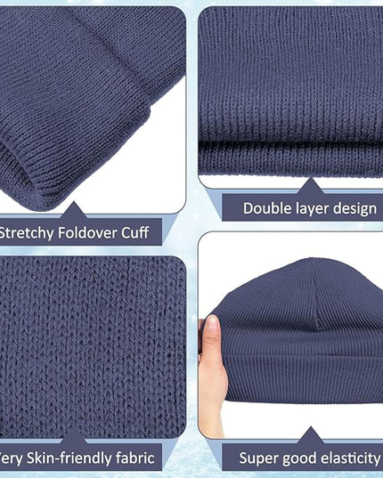 SATINIOR 56 Pcs Bulk Winter Hats and Gloves Set for Homeless Beanies Touchscreen Gloves Knit Cuffed Skull Caps for Men Women