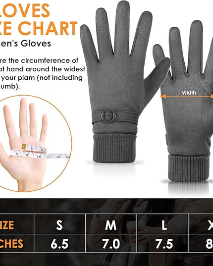 Cold Weather Womens Gloves, Winter Gloves for Women Thermal Warm Fleece Lined, Touchscreen Gloves for Christmas Gifts
