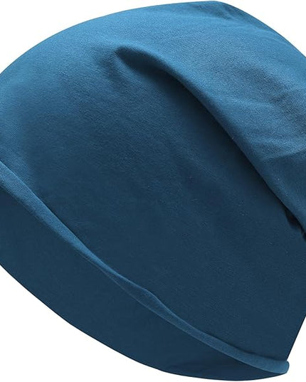 ZLYC Cotton Thin Slouchy Beanie Hat for Men Women Fashion Soft Stretch Knit Skull Cap
