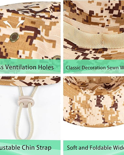 Sun Hats for Men Women Boonie Hat UPF 50+ Bucket Hat Wide Brim UV Protection Fishing Hiking Safari Outdoor Hats