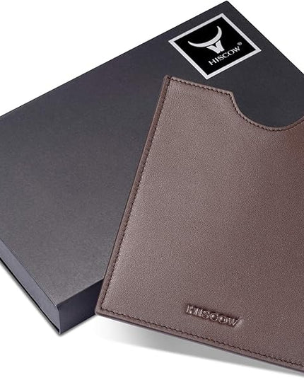 HISCOW Minimalist Passport Sleeve - Italian Calfskin (Brown)