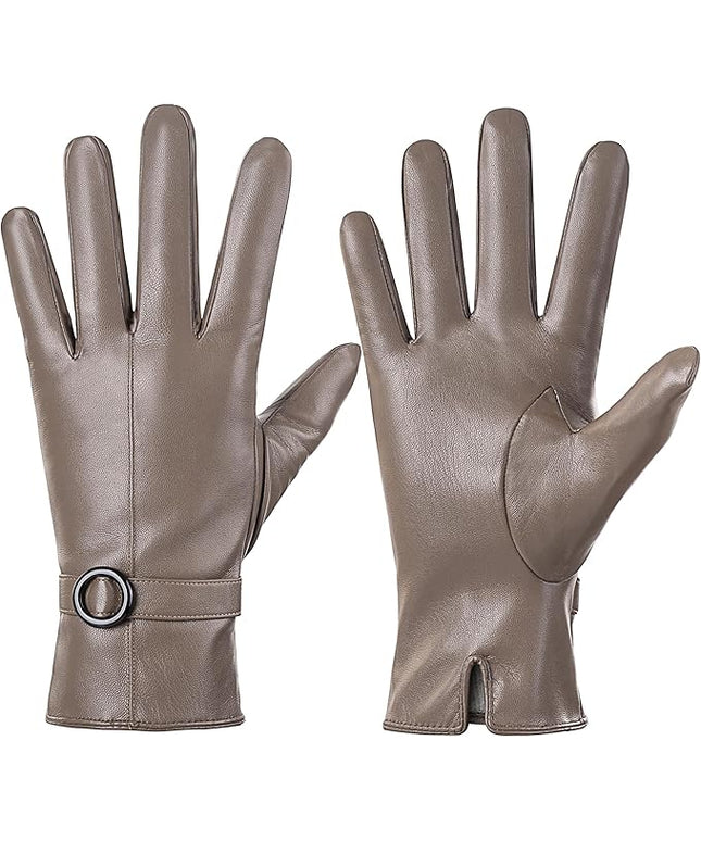 Dsane Womens Winter Leather Gloves Touchscreen Texting Warm Driving Lambskin Gloves for Christmas Gifts