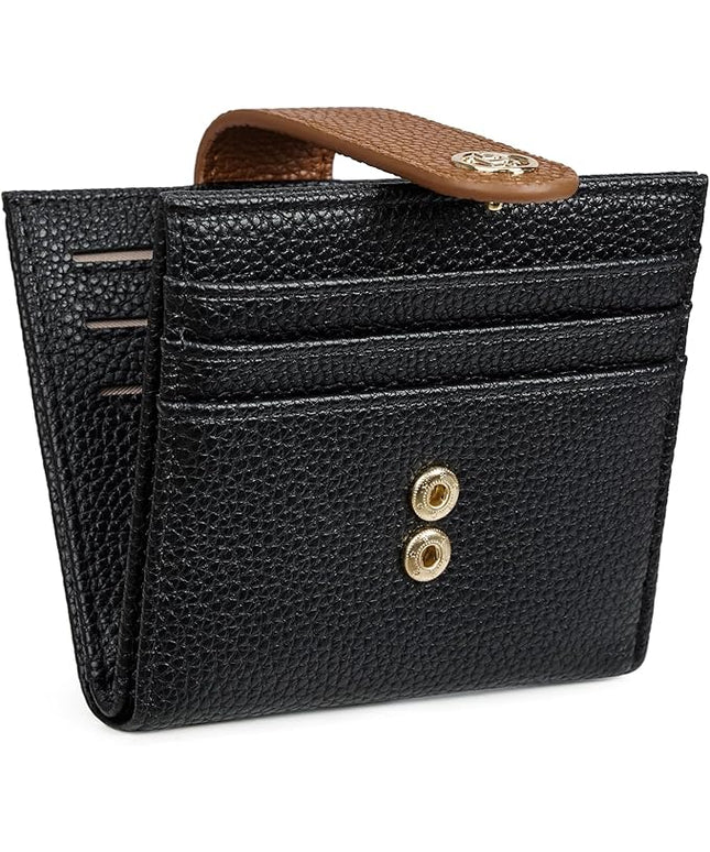 BOSTANTEN Slim Wallet for Women Small RFID Blocking Credit Card Holder Leather Bifold Wallets with Zipper Coin Pocket Black Brown
